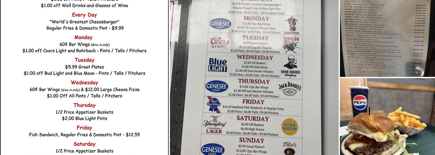 Bill Gray's Brockport Tap Room Menu