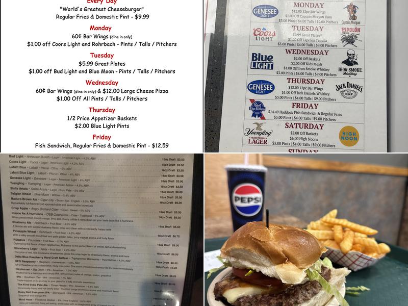 Bill Gray's Brockport Tap Room Menu