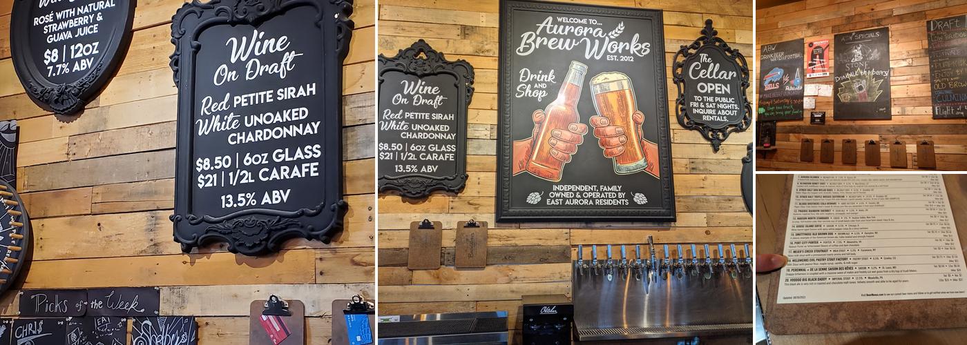 Aurora Brew Works Menu