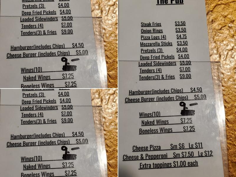The Pub Menu