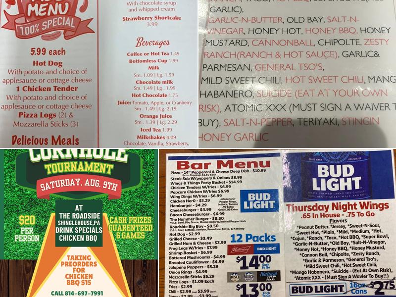 Roadside Inc Menu