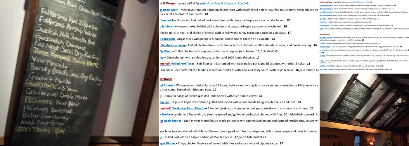 Waterside Wine Bar Menu