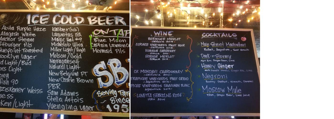 Set Back Inn Menu