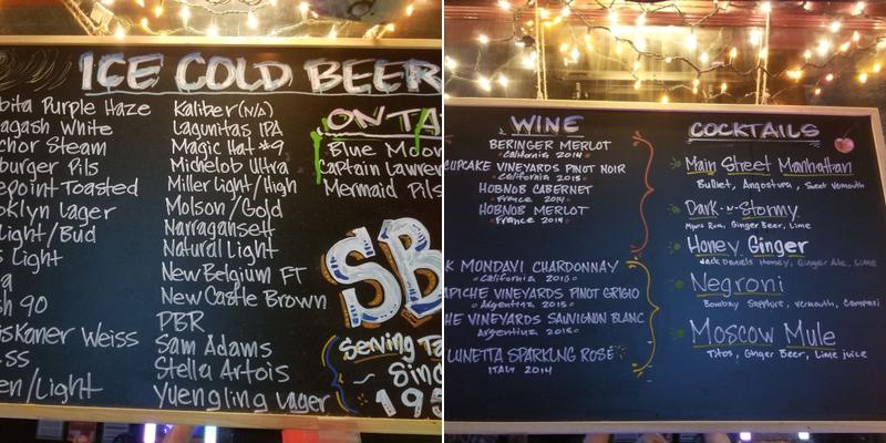Set Back Inn Menu