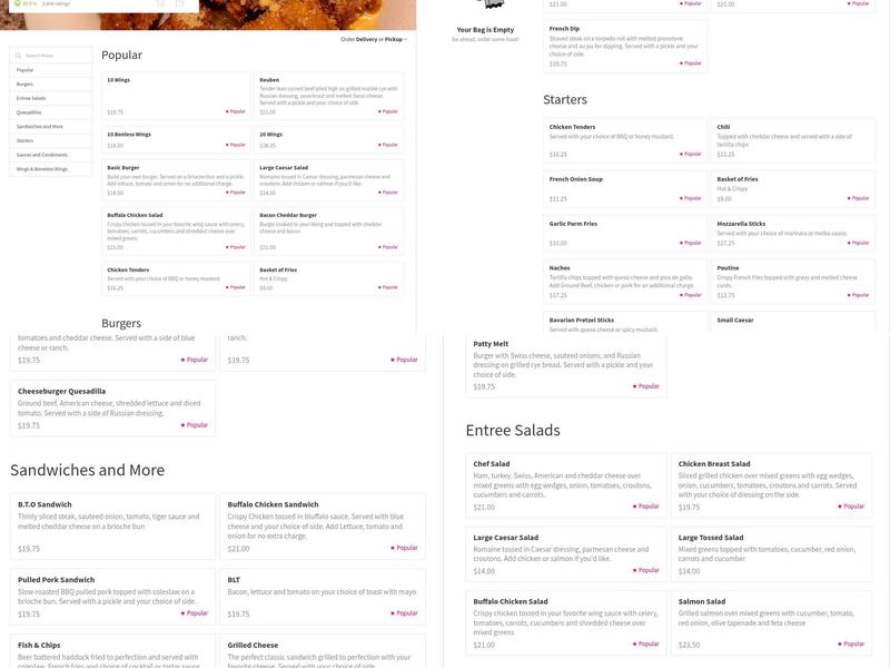 Rusty Nail Grill and Tavern Menu