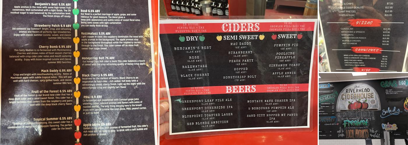 Riverhead Ciderhouse Menu