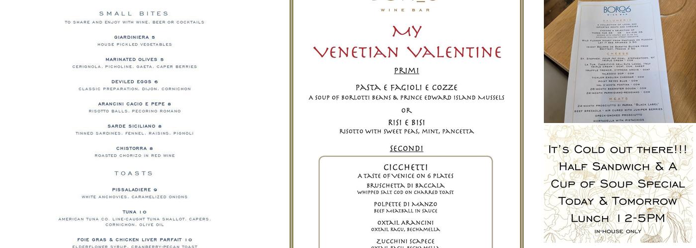 Boro6 Wine Bar Menu
