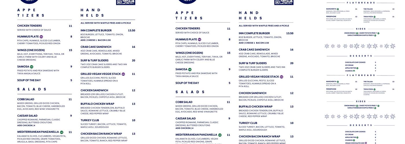 The Inn Complete Menu