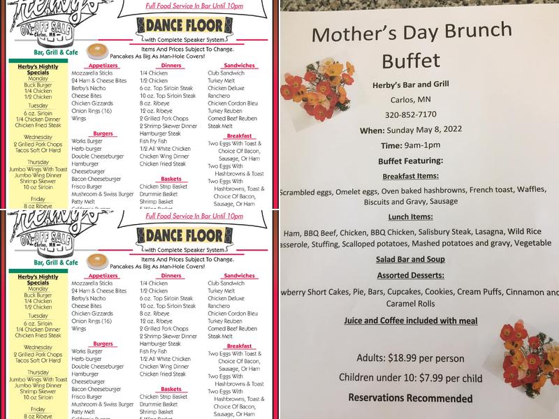 Herby's Bar Grill & Cafe Menu