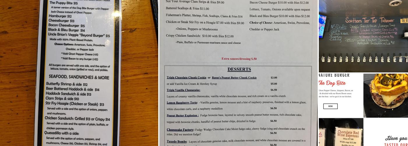 Barking Dog Saloon Menu