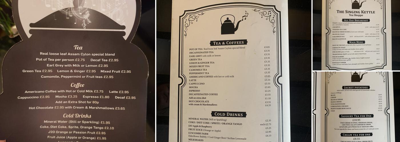 The Singing Kettle Menu