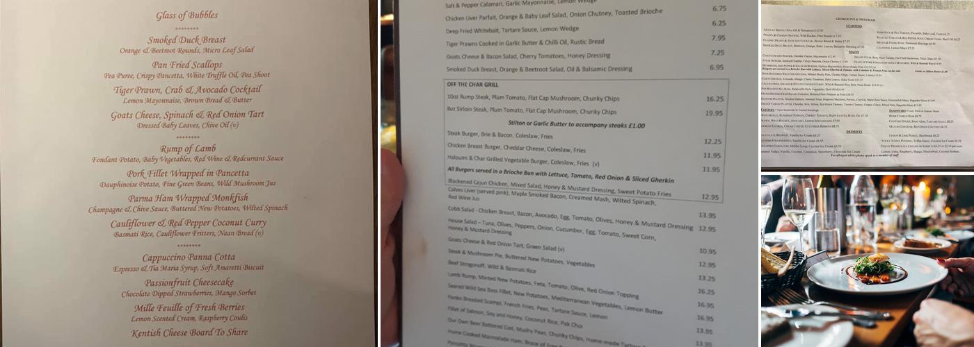 George Inn Menu