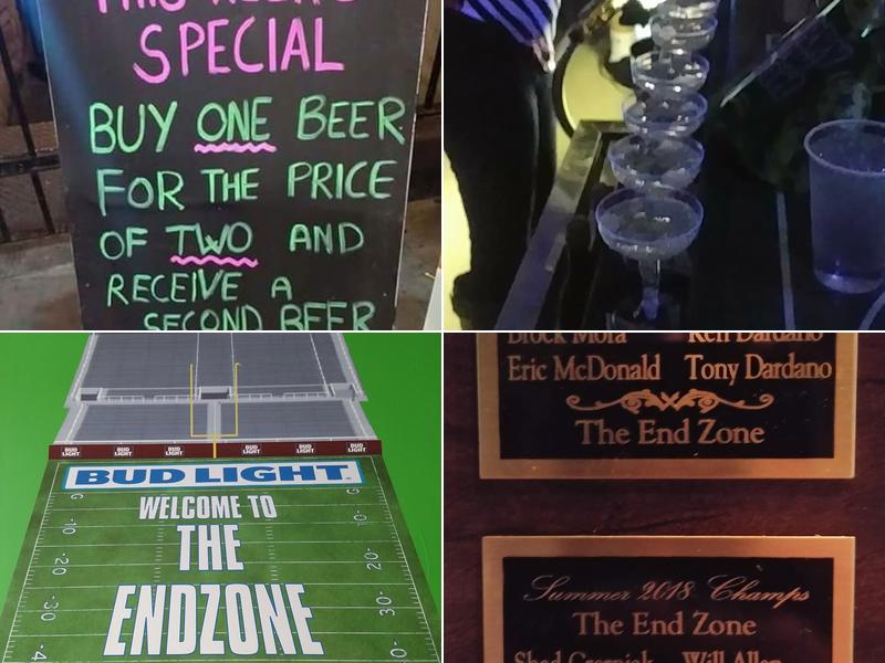 The Endzone Pub Menu