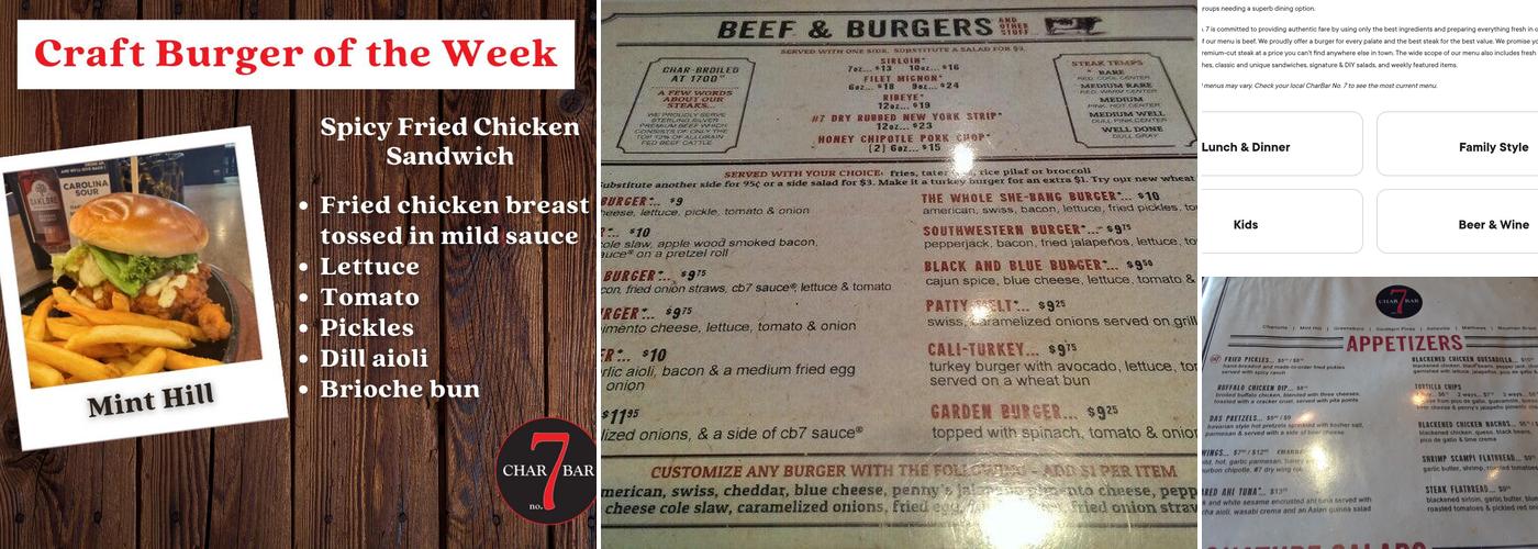 Charbar no. 7 Menu