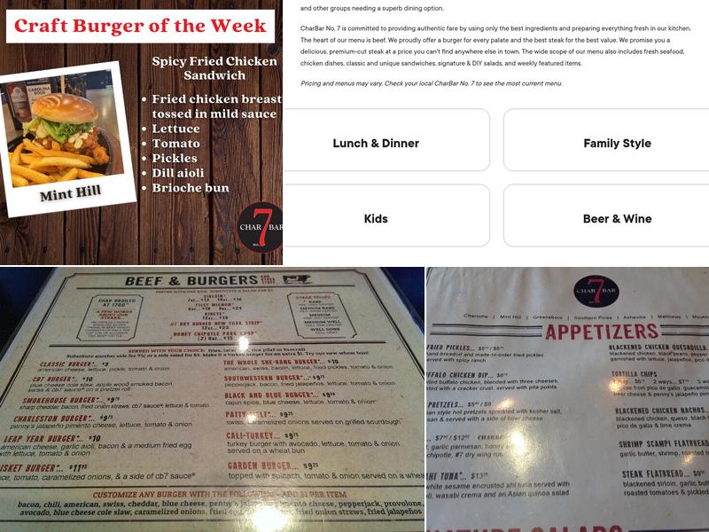 Charbar no. 7 Menu