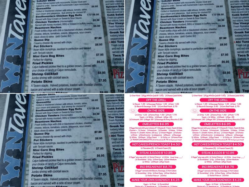 Beantown Tavern Menu