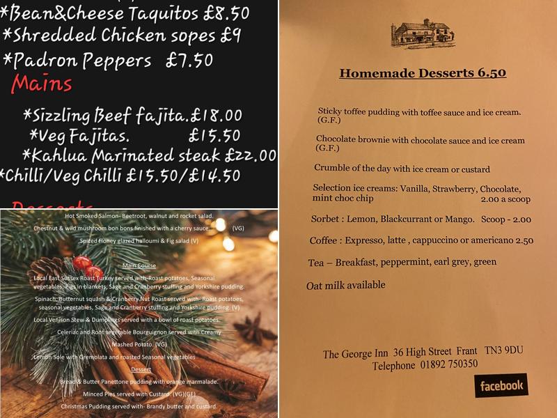 The George Inn Menu