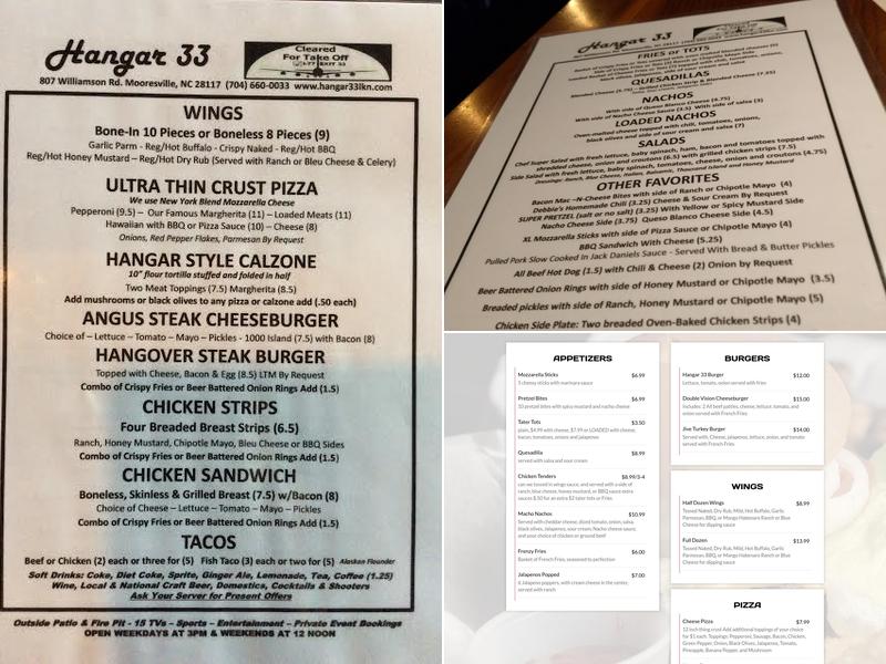 Hangar 33 Menu