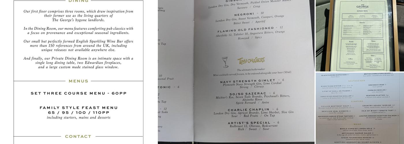 The George Menu