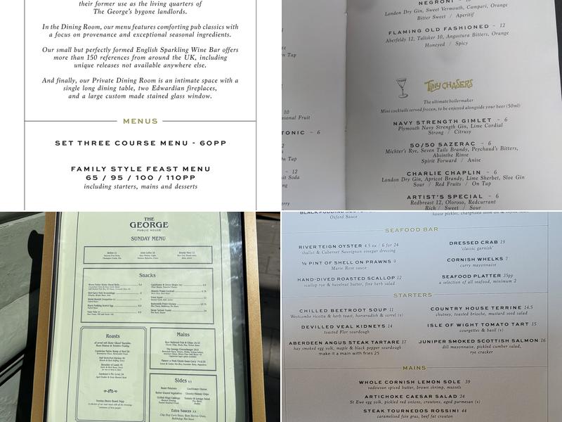 The George Menu
