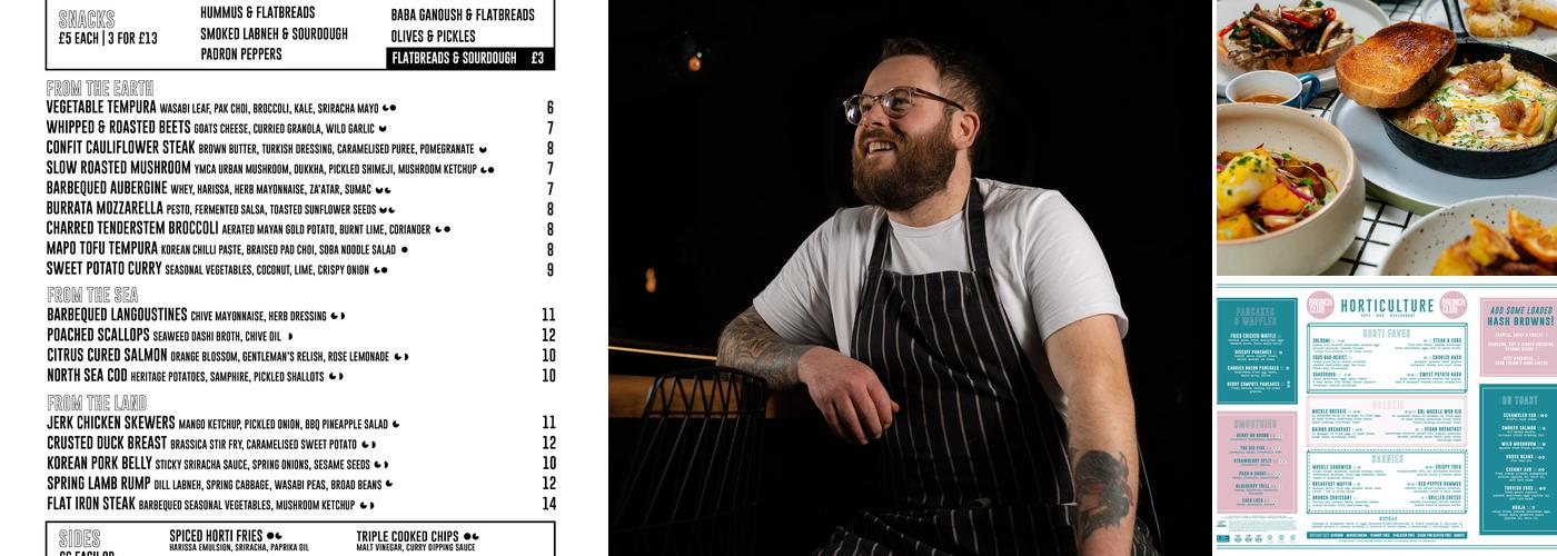 Horticulture - Cafe Bar Restaurant Menu