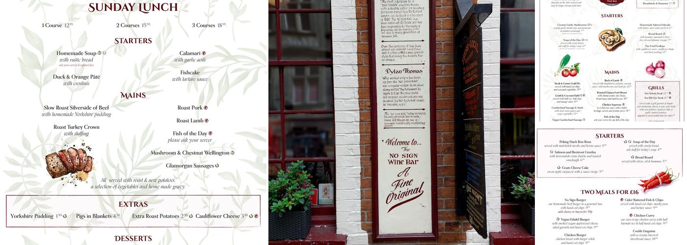 No Sign Wine Bar Menu