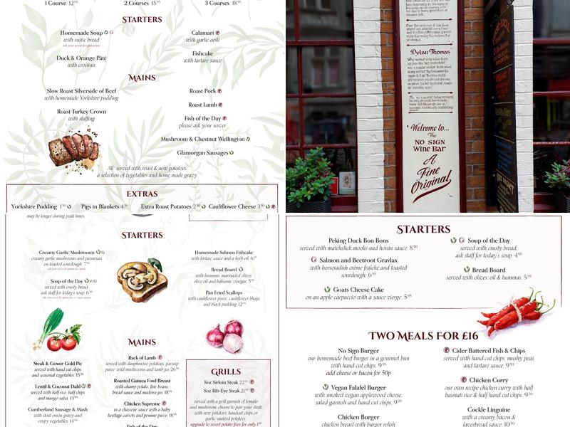 No Sign Wine Bar Menu