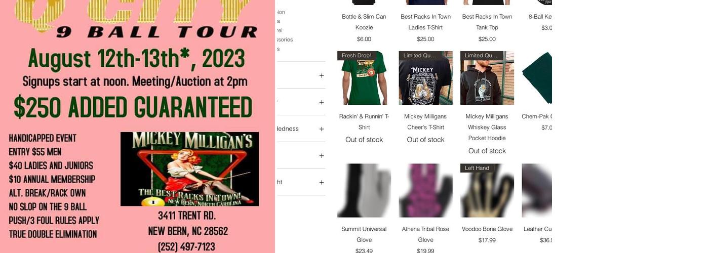 Mickey Milligan's Billiards Menu