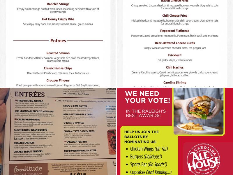 Carolina Ale House - Garner Menu