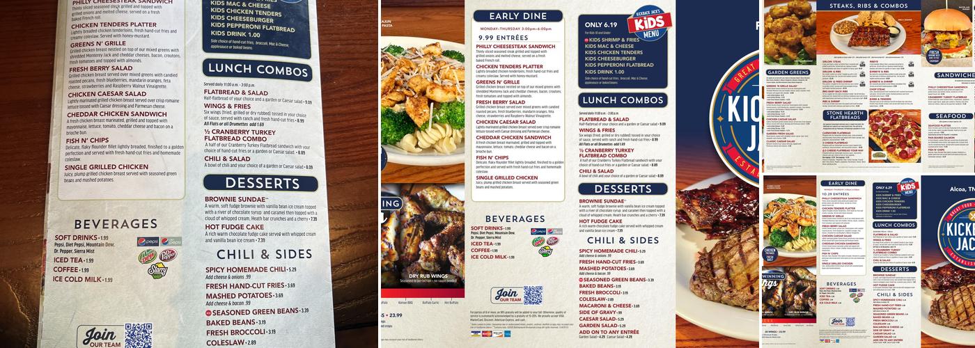 Kickback Jack's Raleigh Menu