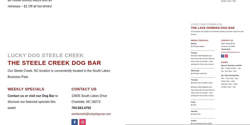 Lucky Dog Bark - Lake Norman Menu
