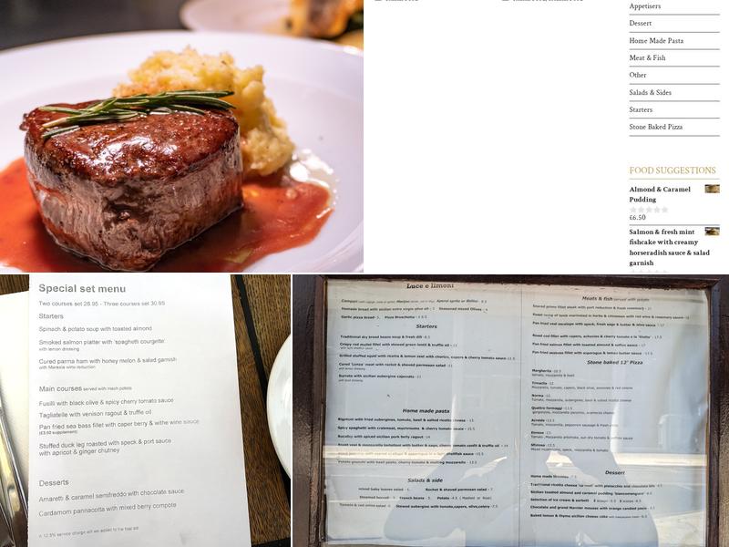 Luce e Limoni - Italian (Sicilian) Restaurant Menu