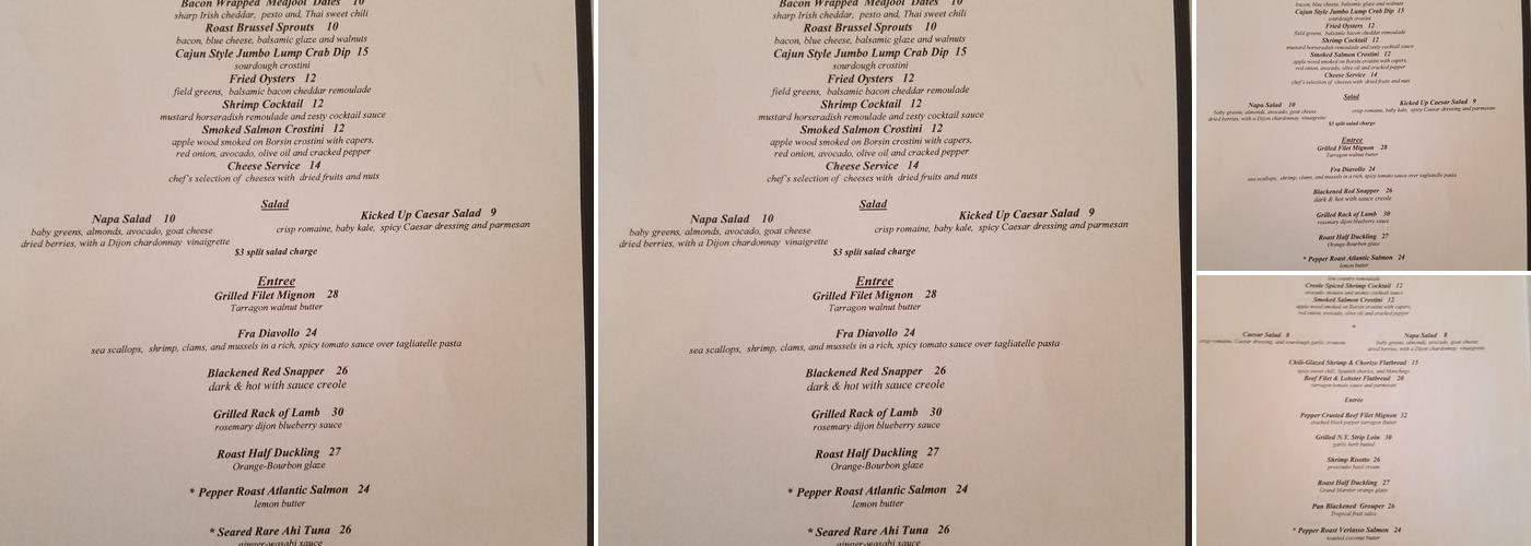 Wine Sellars Bistro Menu