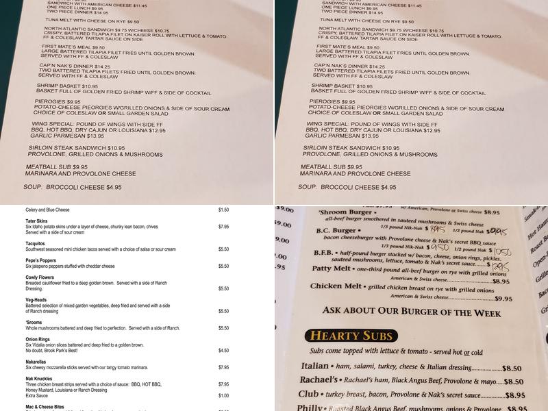 Nak's Eatery & Drinkery Menu