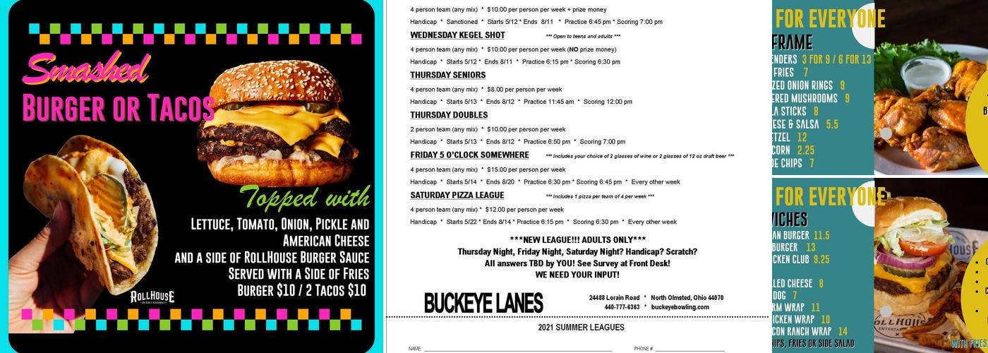 Roll House Lounge Menu