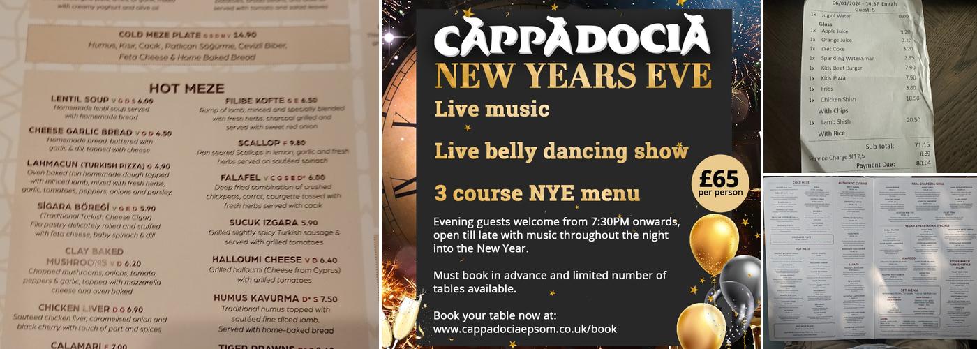 Cappadocia Restaurant - Epsom Menu