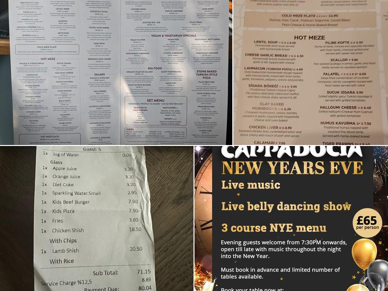 Cappadocia Restaurant - Epsom Menu