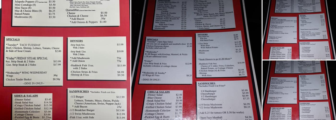 Elm Inn Menu