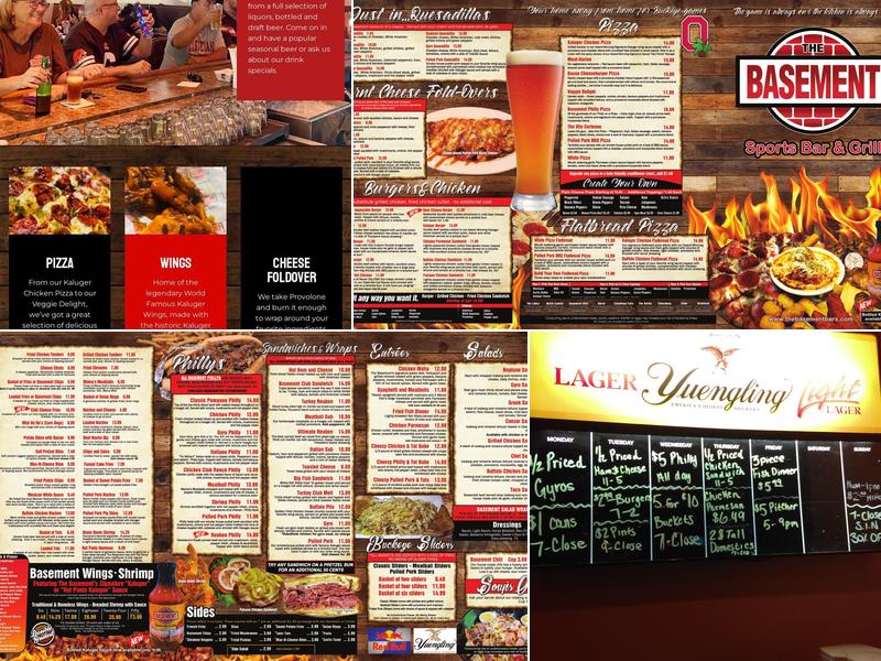The Basement Sports Bar & Grill Menu