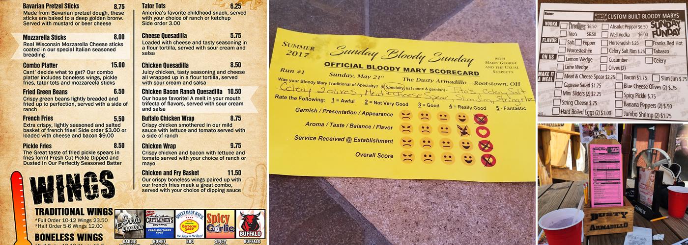 The Dusty Armadillo Menu