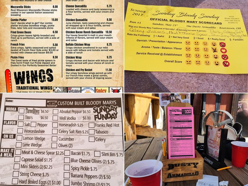 The Dusty Armadillo Menu