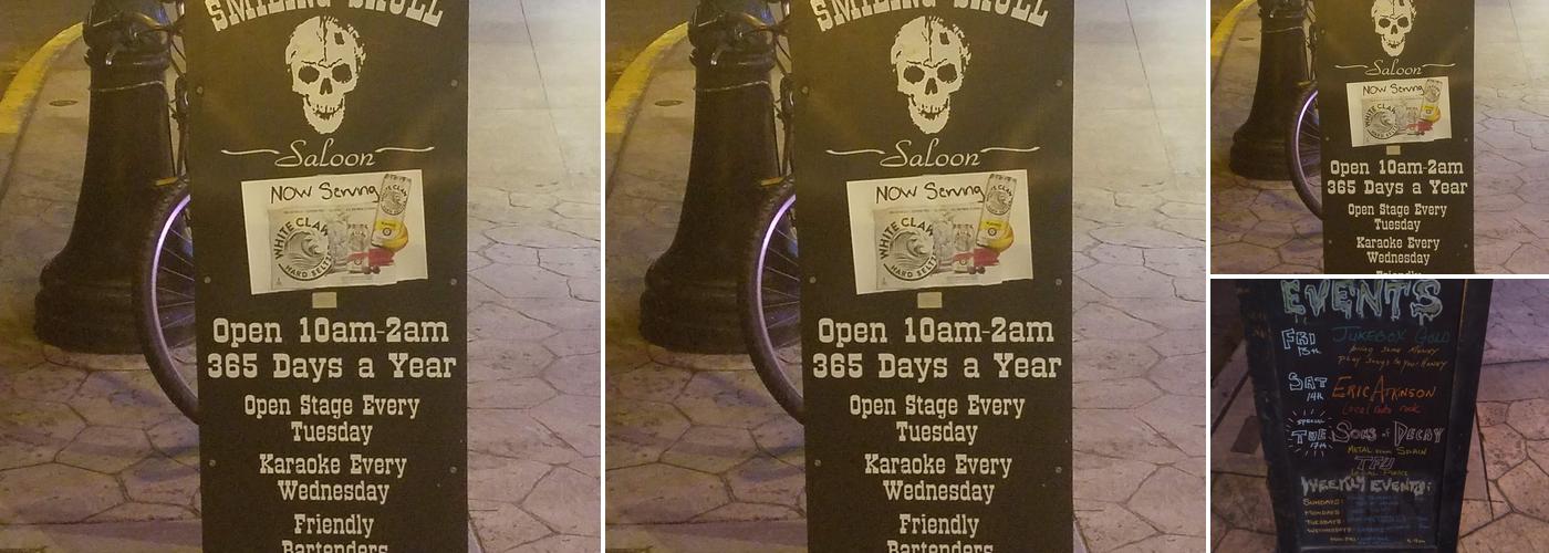 Smiling Skull Saloon Menu