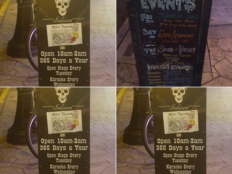Smiling Skull Saloon Menu