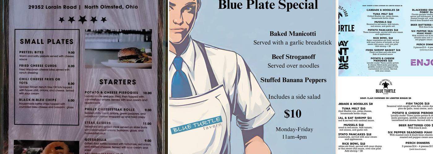 The Blue Turtle Tavern Menu
