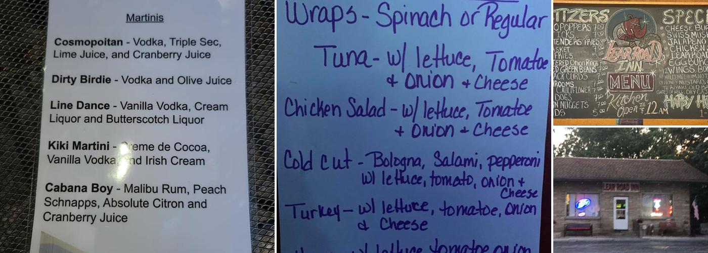 146 Lear Road Inn Menu