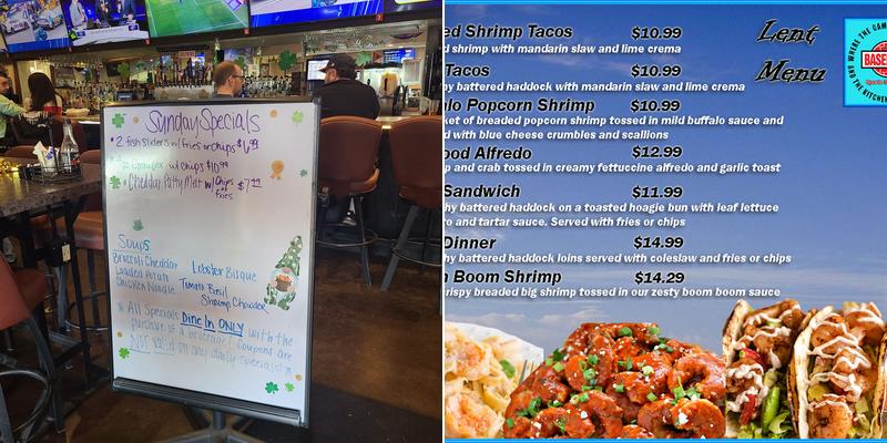 Basement at the Lakes Menu