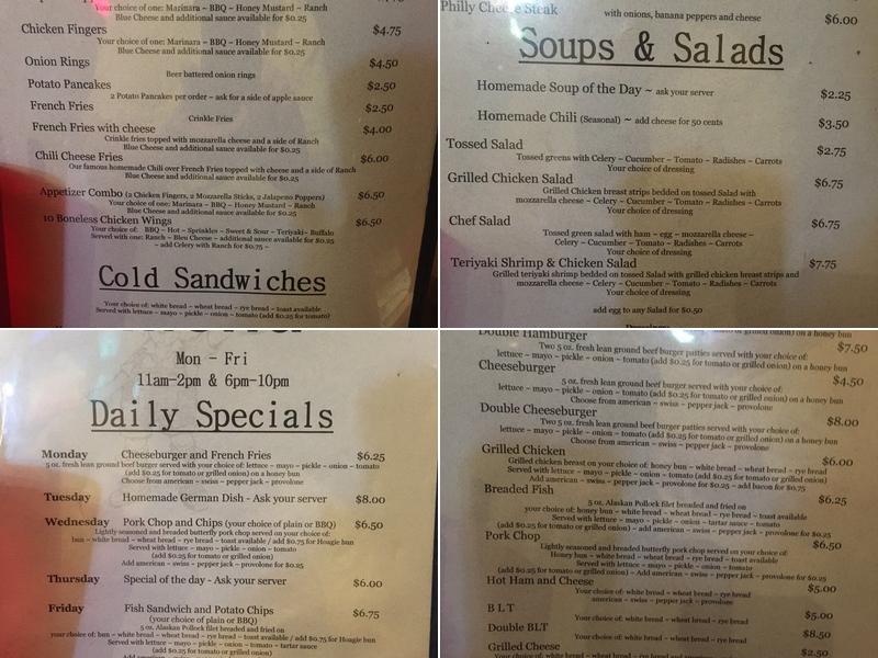 Madeira Inn Menu