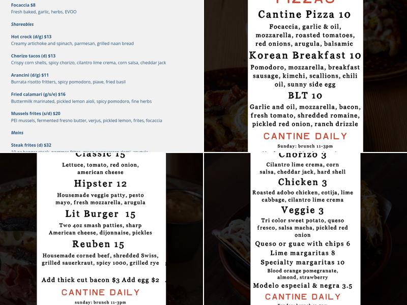 Cantine Menu