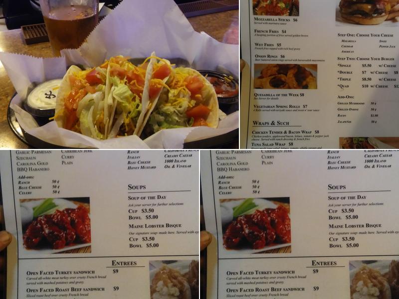 Sidekicks Tavern Menu