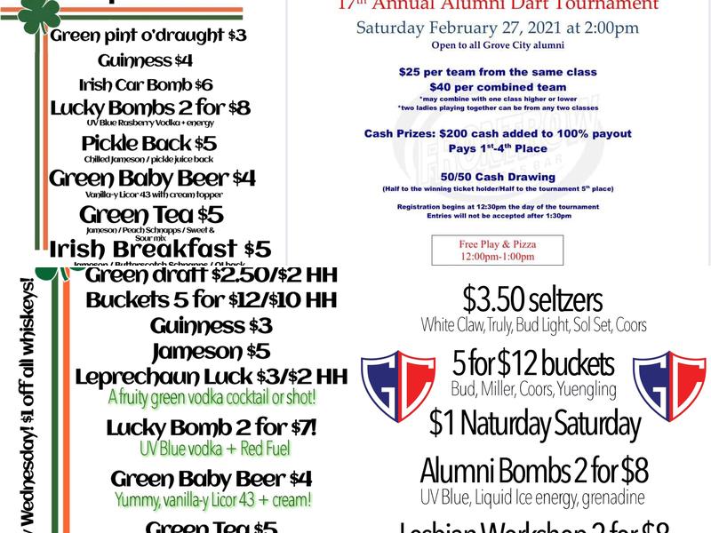 Frontrow Sports Bar Menu